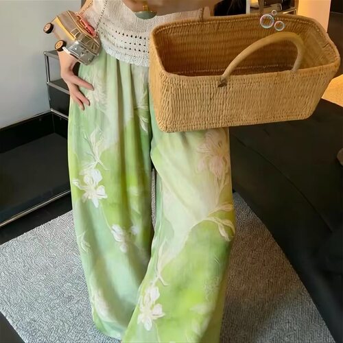 夏天绵绸阔腿裤女薄款外穿凉感