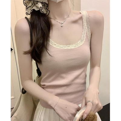 蕾丝花边吊带背心女夏季可外穿