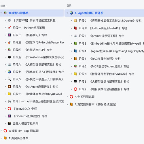 Ai大模型开发加ai agent应用开发全套笔记资料
