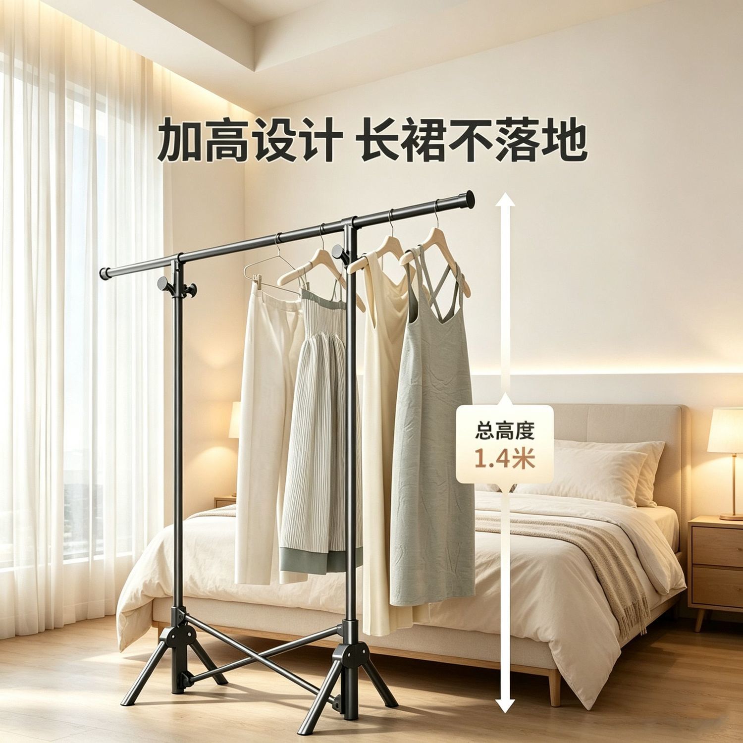 晾衣架落地立式折叠伸缩晒被子