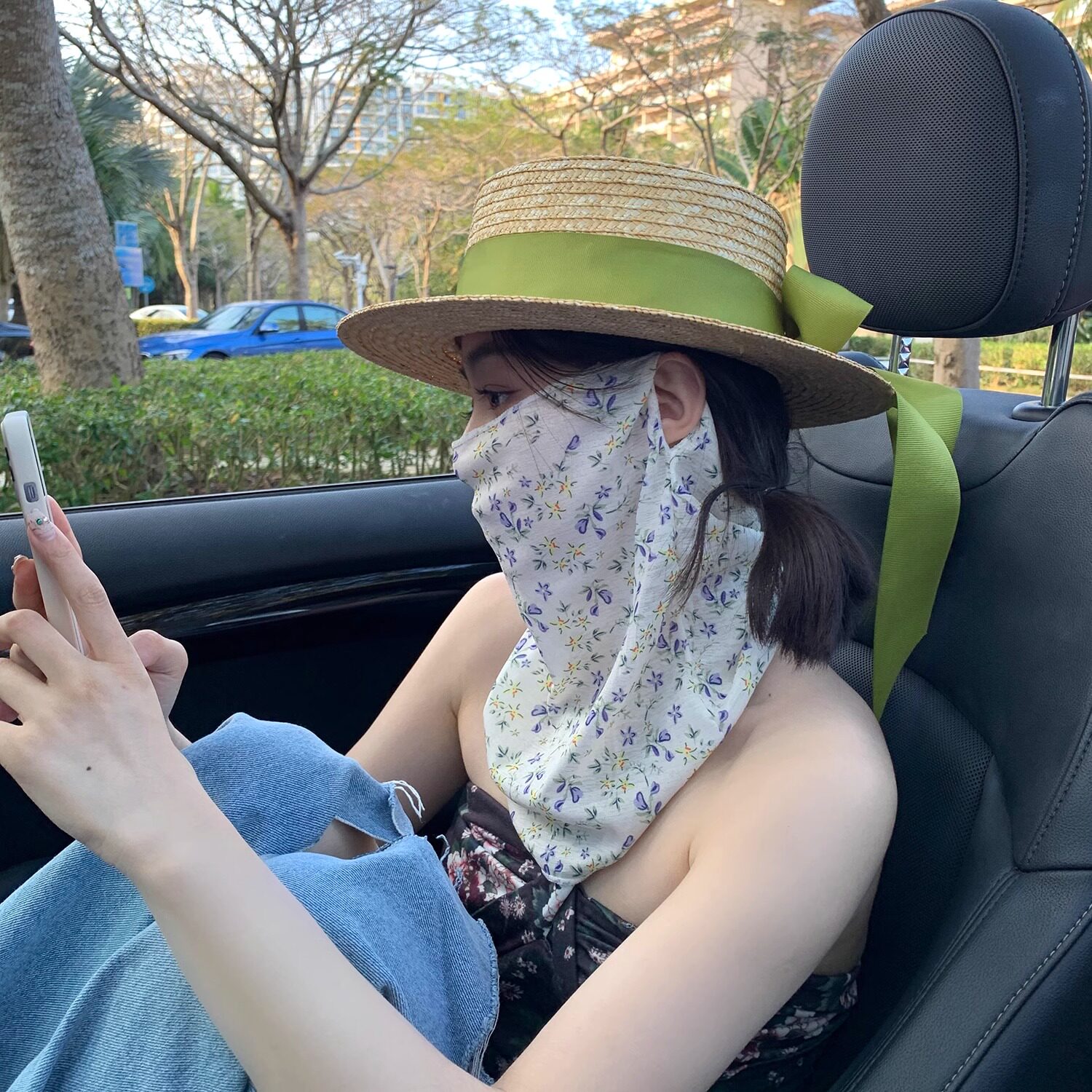 日本全脸防晒面罩女骑行