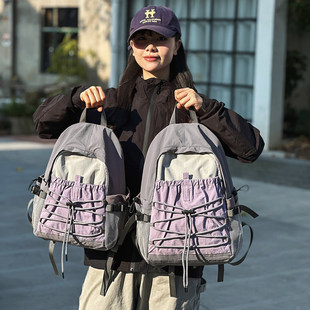 旅行户外双肩包女轻便登山包爬山大容量健身背包徒步运动书包学生