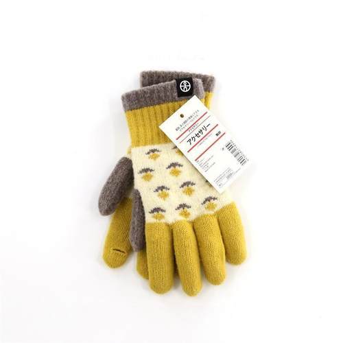 新款秋冬季日系触屏复古针织手套保暖手套女学生毛线手套.