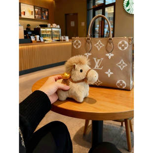 马上有钱包包挂件钥匙扣元宝棕色小马马年吉祥物公仔玩偶马年挂件