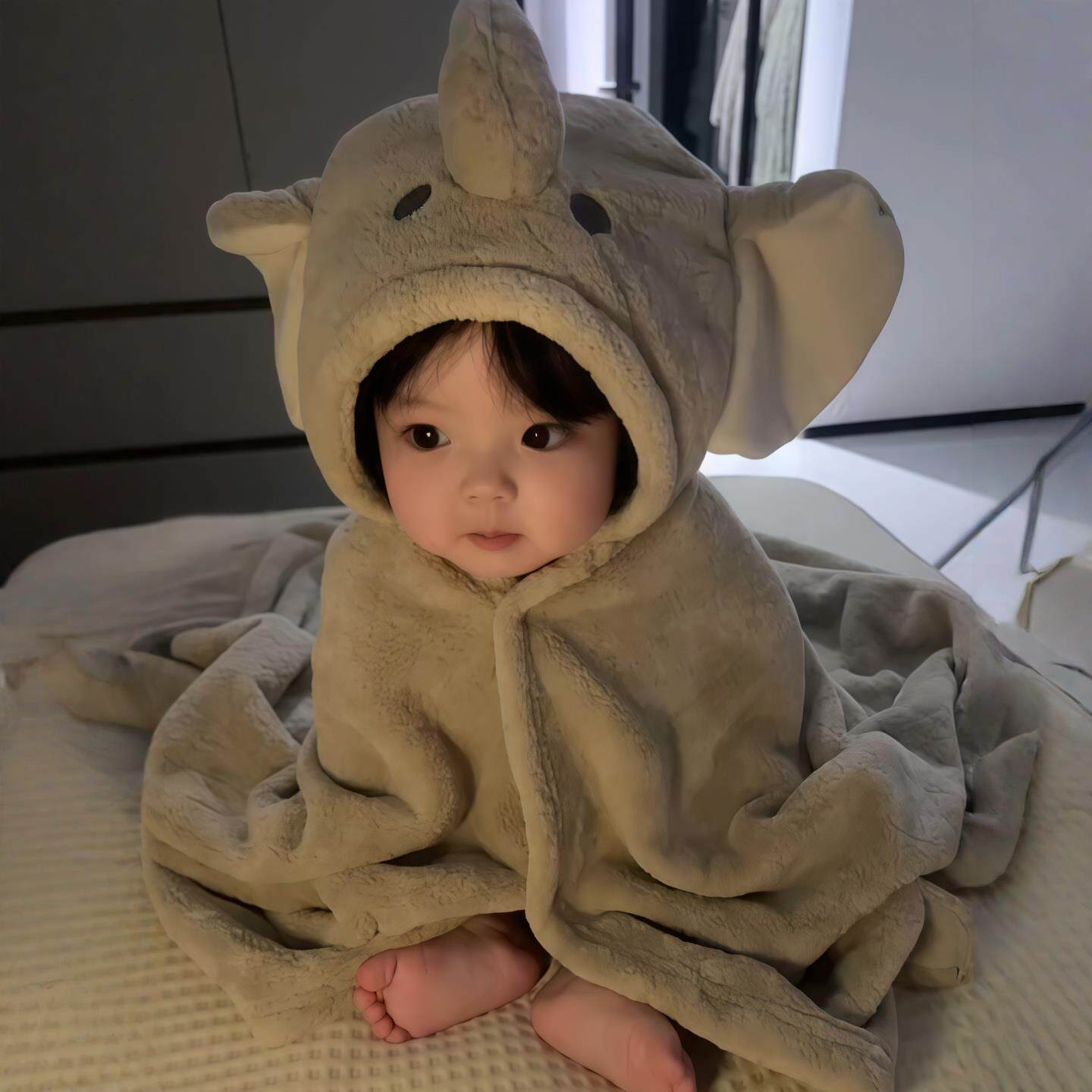 婴儿浴巾连帽斗篷可穿式