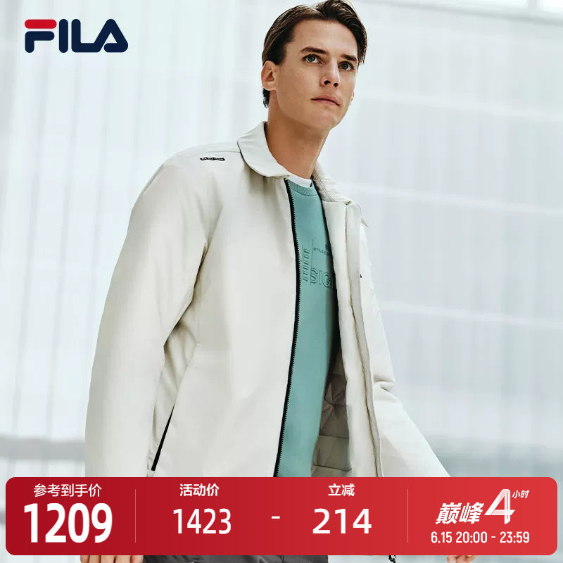 FILA 斐乐官方男士棉服2026春新款休闲简约基础翻领保暖夹克外套