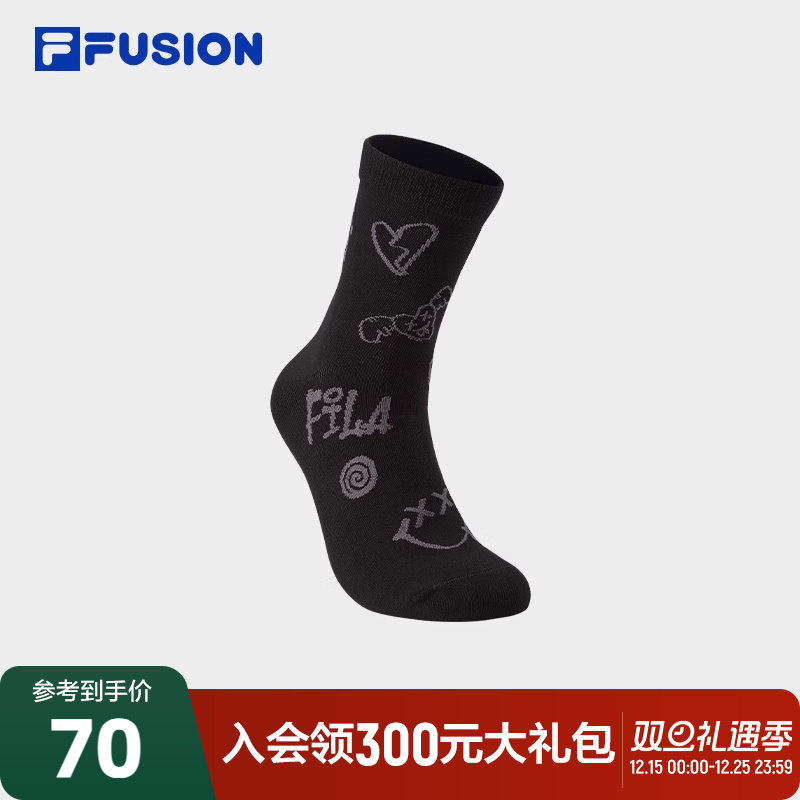FILAFUSION斐乐情侣中腰袜