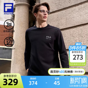 2026春新款 衫 健身运动简约生活圆领长T 斐乐官方男子针织长袖 FILA