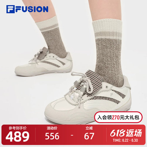 FILA FUSION斐乐潮牌女鞋FLORA 机能潮鞋2025冬季新款薄底休闲鞋