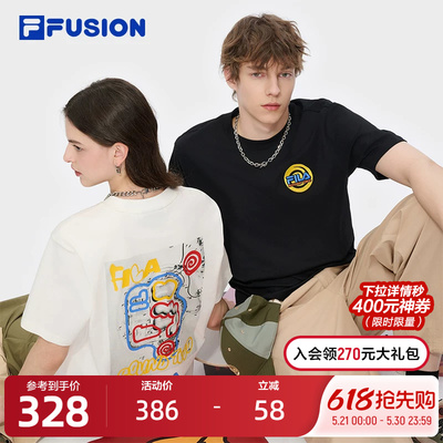 FILAFUSION斐乐情侣短袖T