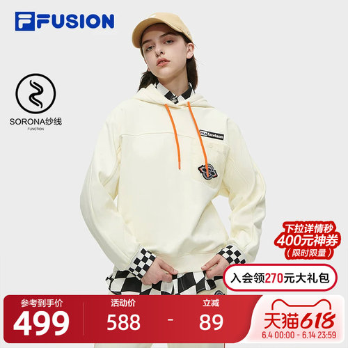 FILAFUSION斐乐女针织连帽上衣
