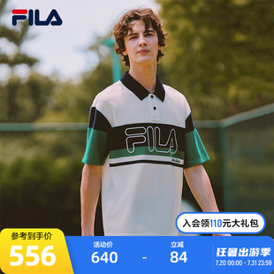 休闲拼色上衣 FILA斐乐官方男子大满贯POLO短袖 POLO衫 2025秋季 新款
