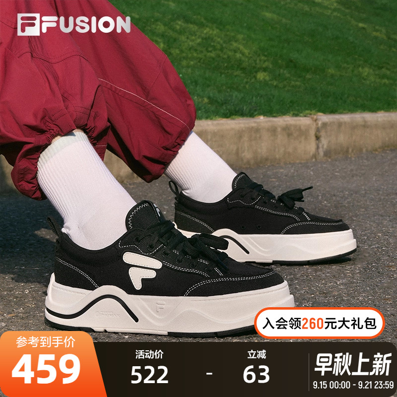 FILA FUSION 斐乐潮牌女鞋滑板鞋2025夏季新款厚底帆布鞋女运动鞋