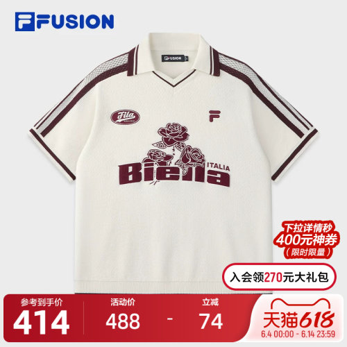 FILAFUSION斐乐女子短袖编织衫
