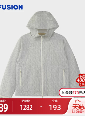 FILA FUSION | DOE斐乐潮牌梭织上衣男2025秋季新款宽松连帽外套