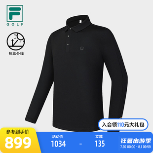 高尔夫运动防晒上衣 FILA 斐乐官方男子针织长袖 POLO衫 2025春新款