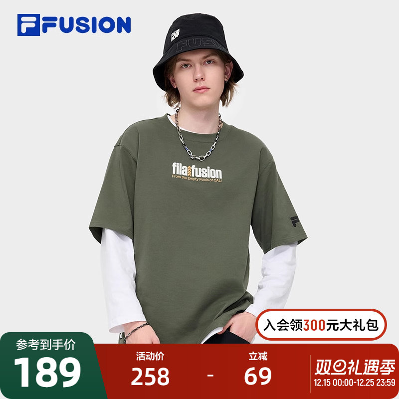 FILAFUSION斐乐短袖T男子