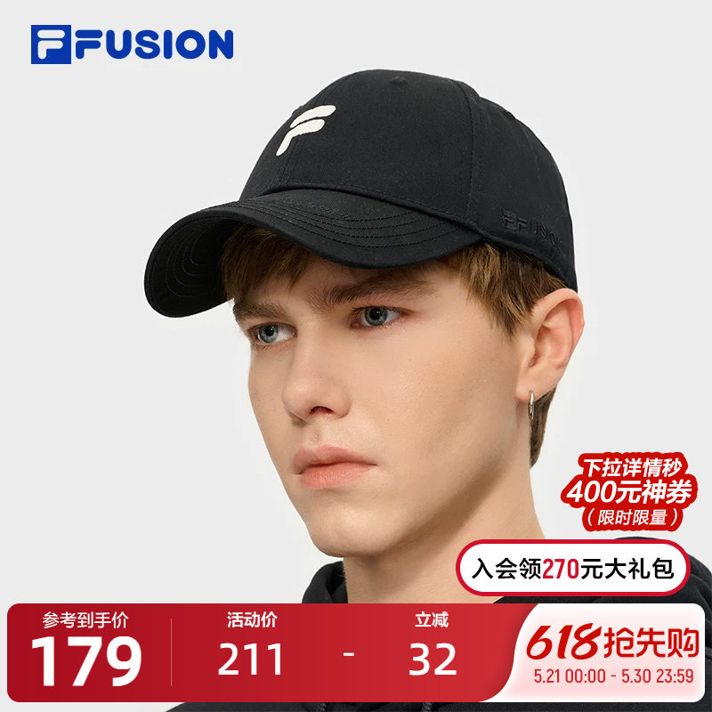 FILA FUSION斐乐帽子情侣棒球帽2025新款休闲运动帽女