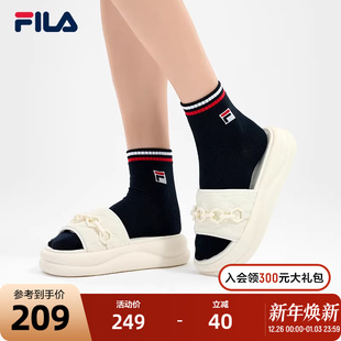 2024夏季 运动拖鞋 新款 休闲海豚鞋 凉拖 FILA 沙滩鞋 斐乐官方女鞋