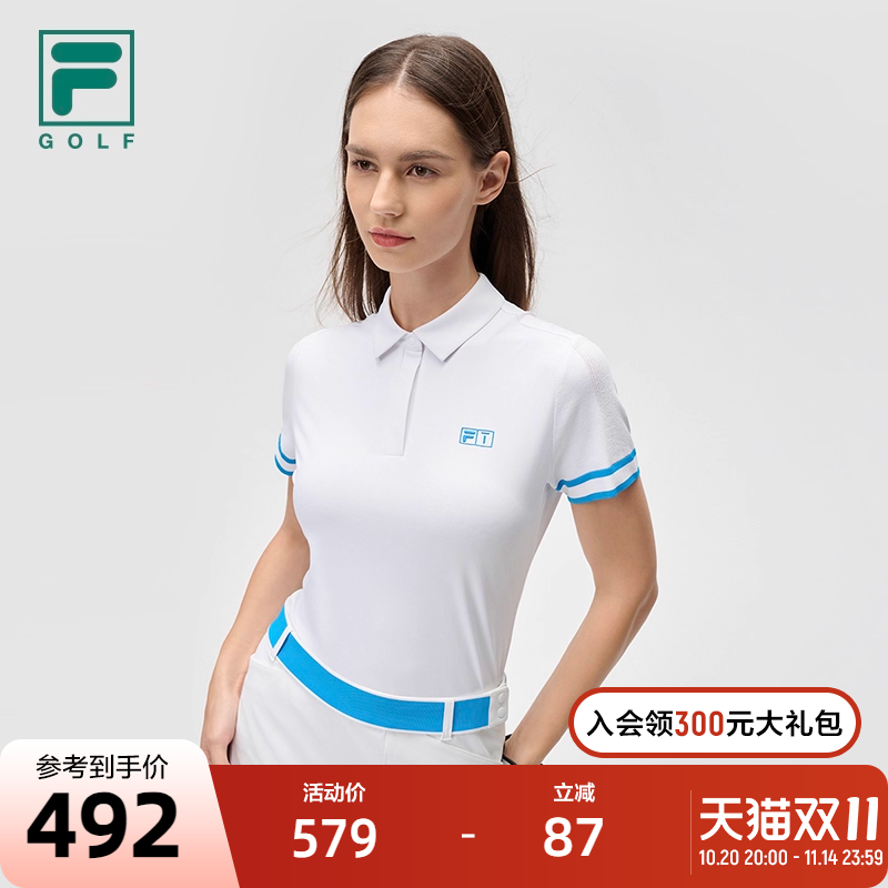 FILA斐乐女士针织短袖POLO衫