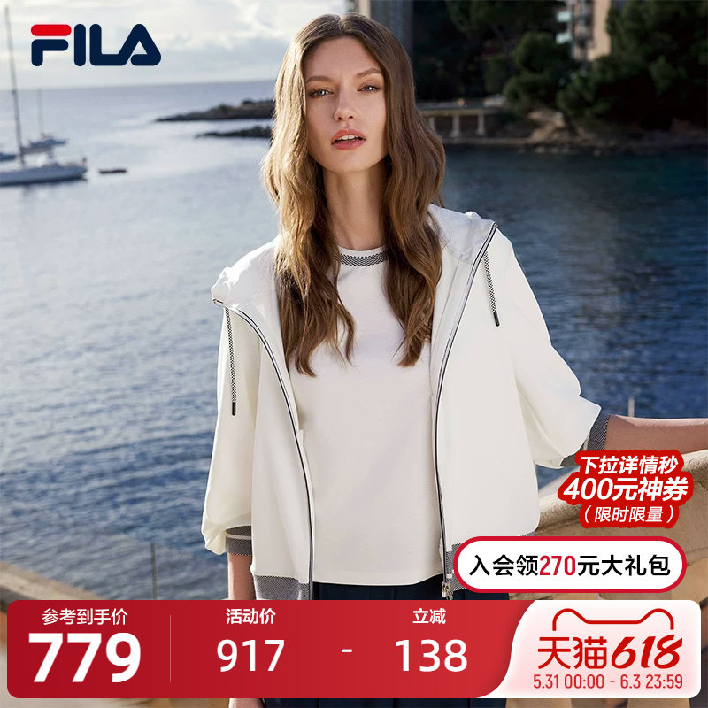 FILA Emerald斐乐女士针织长袖上衣2025夏季新款舒适