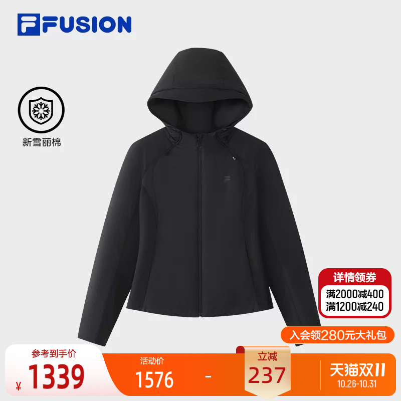 斐乐女士时尚休闲连帽棉服