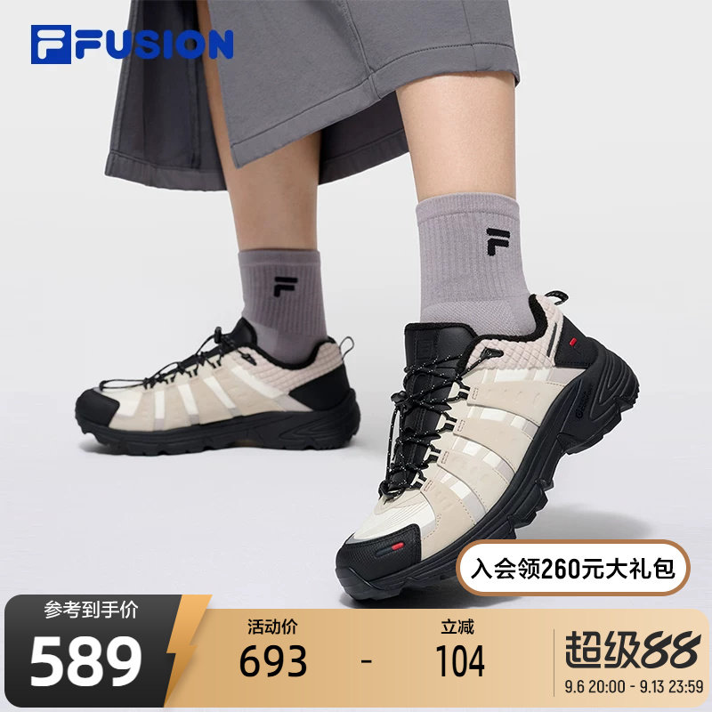 FILA FUSION斐乐潮牌女鞋COMO X WE机能潮鞋冬新款加绒跑步鞋