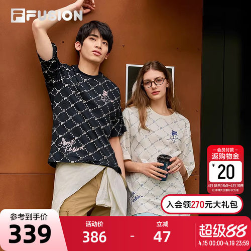 FILAFUSION斐乐短袖T情侣