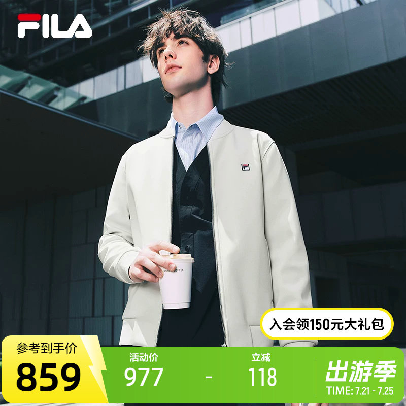 FILA斐乐官方男针织长袖外套25秋新款时尚休闲通勤商务行政棒球服