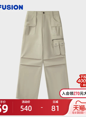 FILA FUSION | DOE斐乐潮牌梭织长裤女2025秋新款休闲基础工装裤