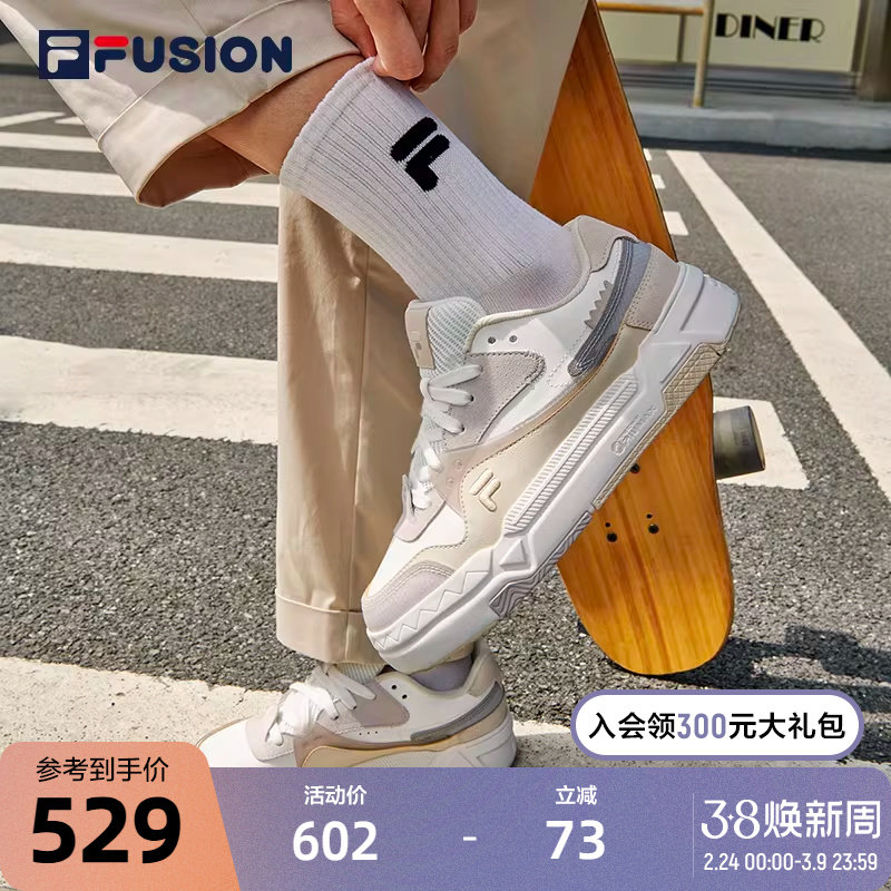 FILA FUSION斐乐潮牌BANK女鞋板鞋街头厚底鞋运动鞋休闲鞋低帮鞋