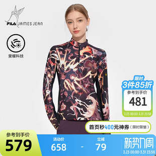 FILAxJames T恤女2024冬新运动满半拉链上衣 Jean联名系列斐乐长袖