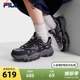 FILA 2024秋季 子休闲鞋 运动鞋 黑色鞋 5代老爹鞋 猫爪鞋 斐乐女鞋 新款