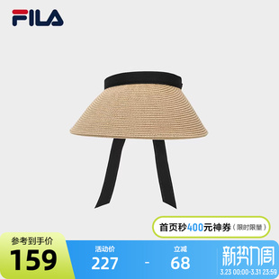 时尚 新款 休闲遮阳帽蝴蝶结草帽 斐乐官方女帽空顶帽2025夏季 FILA