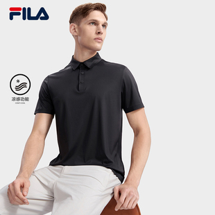 2023夏季 FILA POLO衫 斐乐官方男士 基础简约商务休闲上衣 短袖