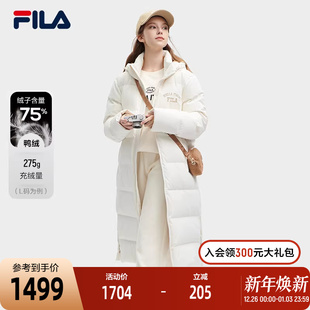 保暖外套加厚派克服男女 羽绒服2023冬新长款 FILA 斐乐官方情侣款