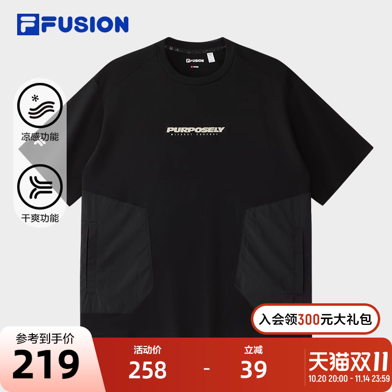 FILAFUSION斐乐短袖T男子