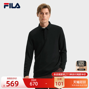 FILA 斐乐官方男子针织长袖POLO衫冬季新款时尚休闲基础上衣