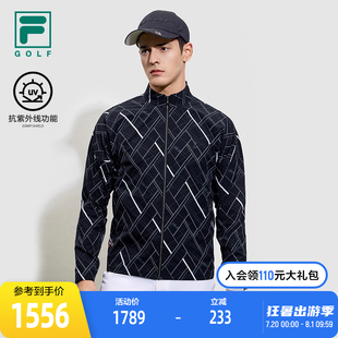 FILA 梭織外套2023夏季 新款 基礎立領高爾夫運動上衣 斐樂官方男士