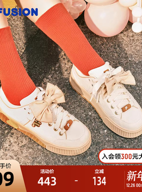 FILA FUSION斐乐潮牌女鞋STACK场下滑板鞋2024秋新款厚底鞋运动鞋