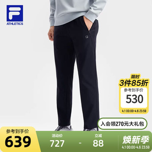 健身运动简约基础直筒裤 FILA 新款 2025冬季 斐乐官方男士 针织长裤