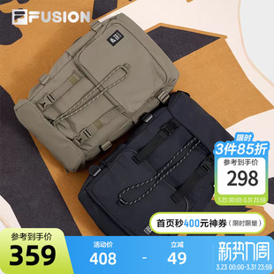 休闲情侣双肩包电脑包黑色 新款 FILA FUSION斐乐翻盖背包2024冬季