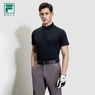 2023夏高尔夫运动翻领上衣 FILA 斐乐官方男士 针织短袖 POLO衫