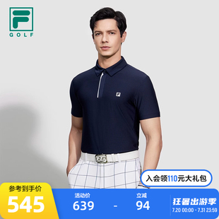 高尔夫运动基础休闲T恤上衣 FILA 斐乐男子短袖 POLO衫 2024夏新款