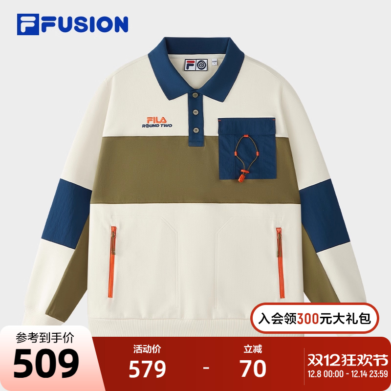 FILAFUSION斐乐男子长袖POLO