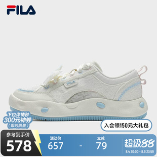 FILA 斐乐官方女鞋COOKIES LS复古帆布鞋2025夏新款曲奇鞋休闲鞋