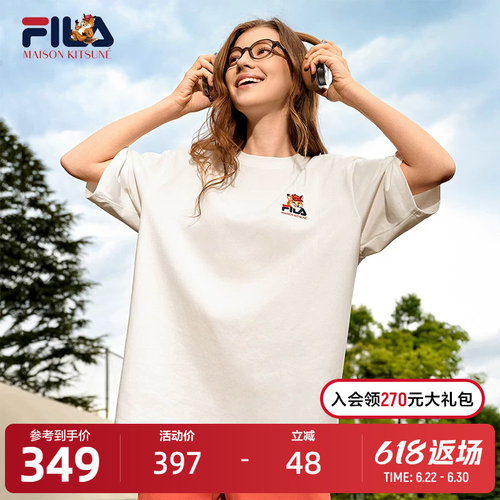 FILA斐乐情侣宽松短袖T恤