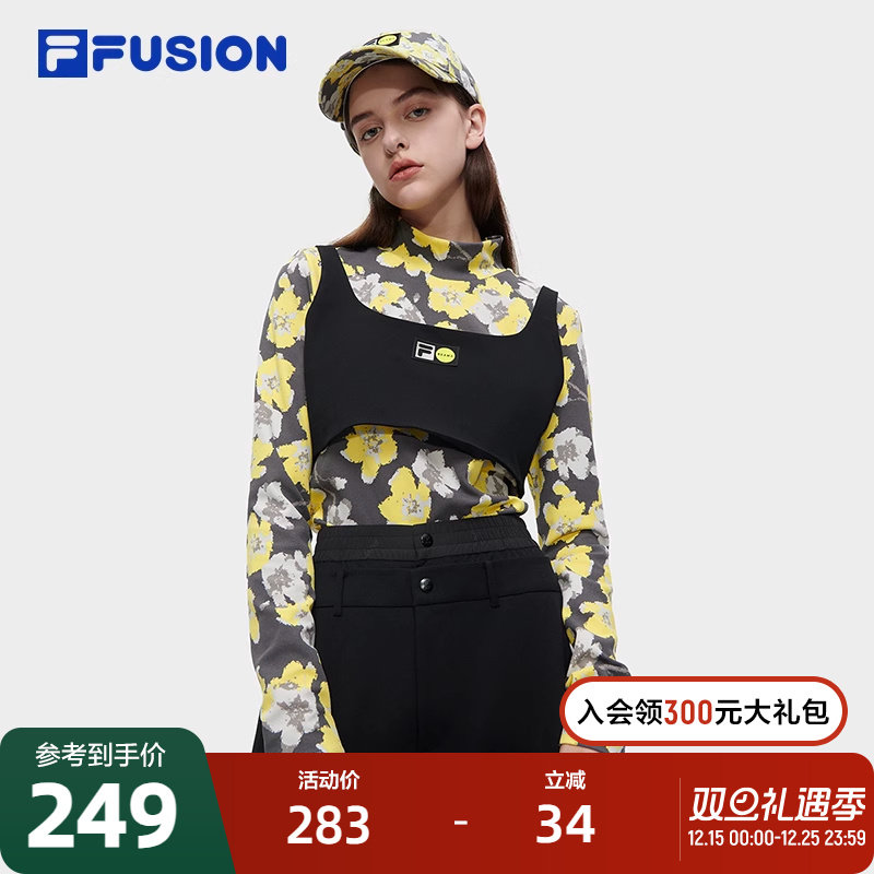 FILA X BEAMS斐乐潮牌女子两件套2023年冬季联名时尚潮流长袖上衣
