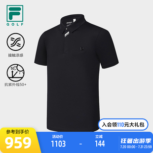 高尔夫运动防晒上衣 FILA 斐乐官方男子针织短袖 POLO衫 2025夏新款