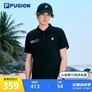 FUSION斐乐潮牌男士 POLO衫 FILA 针织短袖 休闲T恤 2025夏新款 时尚